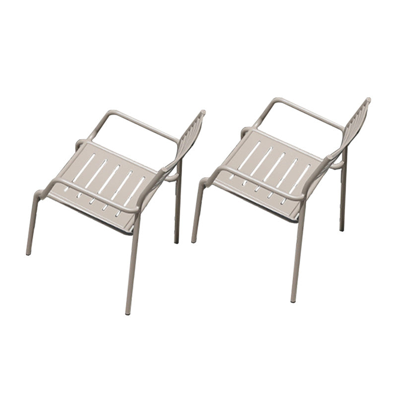 Metal Stacking Dining Side Chair Modern Patio Dining Armchair Set of 1/2/4/6/8