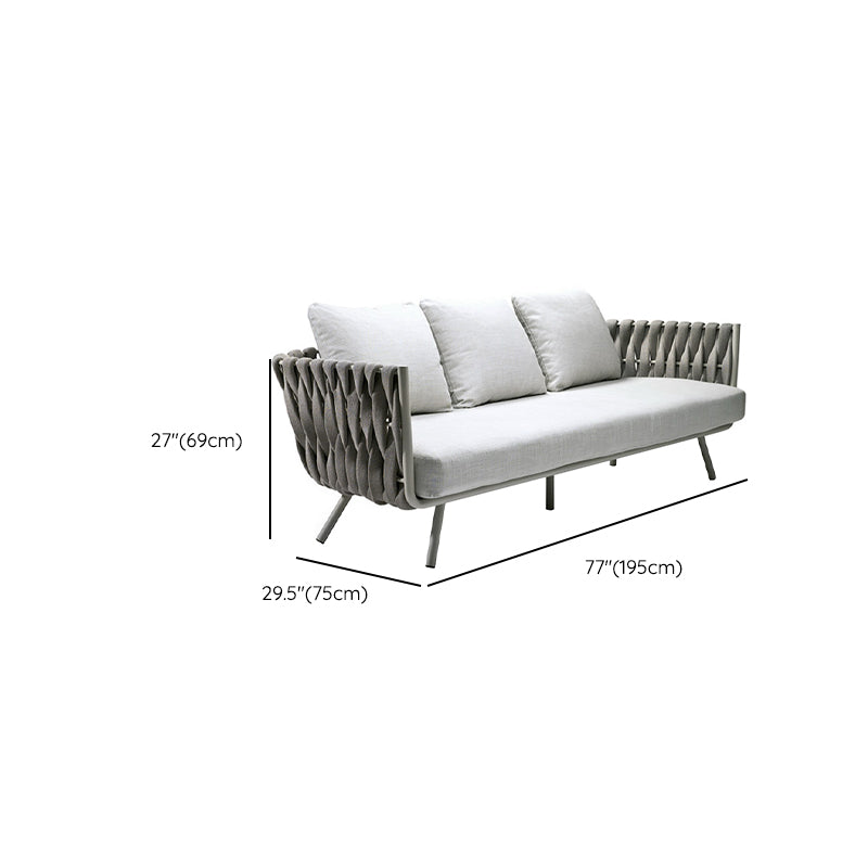 Modern Cushion Metal Frame Outdoor Sofa Water Resistant Patio Sofa