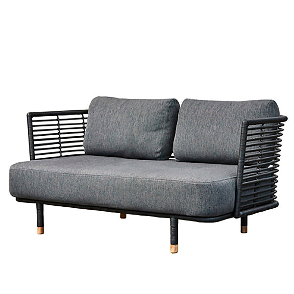 Rattan Symmetrical Patio Sofa Rust Resistant Outdoor Patio Sofa with Cushion