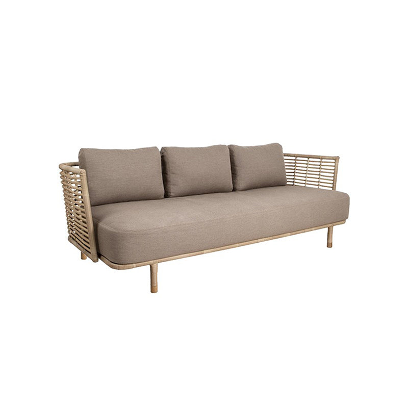 Rattan Symmetrical Patio Sofa Rust Resistant Outdoor Patio Sofa with Cushion