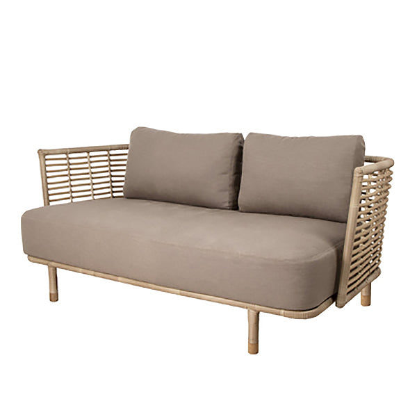 Rattan Symmetrical Patio Sofa Rust Resistant Outdoor Patio Sofa with Cushion