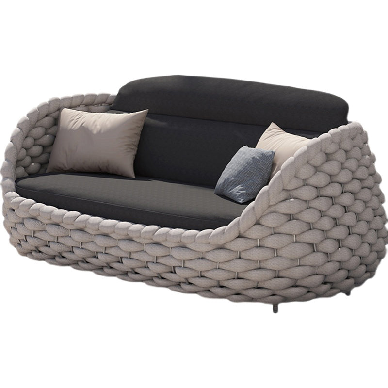 Steel Frame Patio Sofa Modern Outdoor Sofa with Sponge Cushion