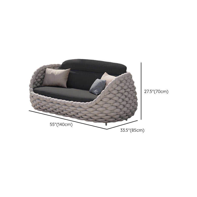 Steel Frame Patio Sofa Modern Outdoor Sofa with Sponge Cushion