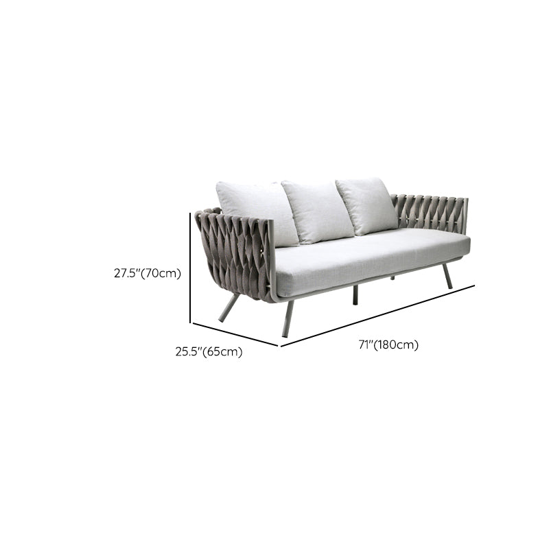 UV Resistant Rattan Patio Sofa Modern Outdoor Patio Sofa with Cushion