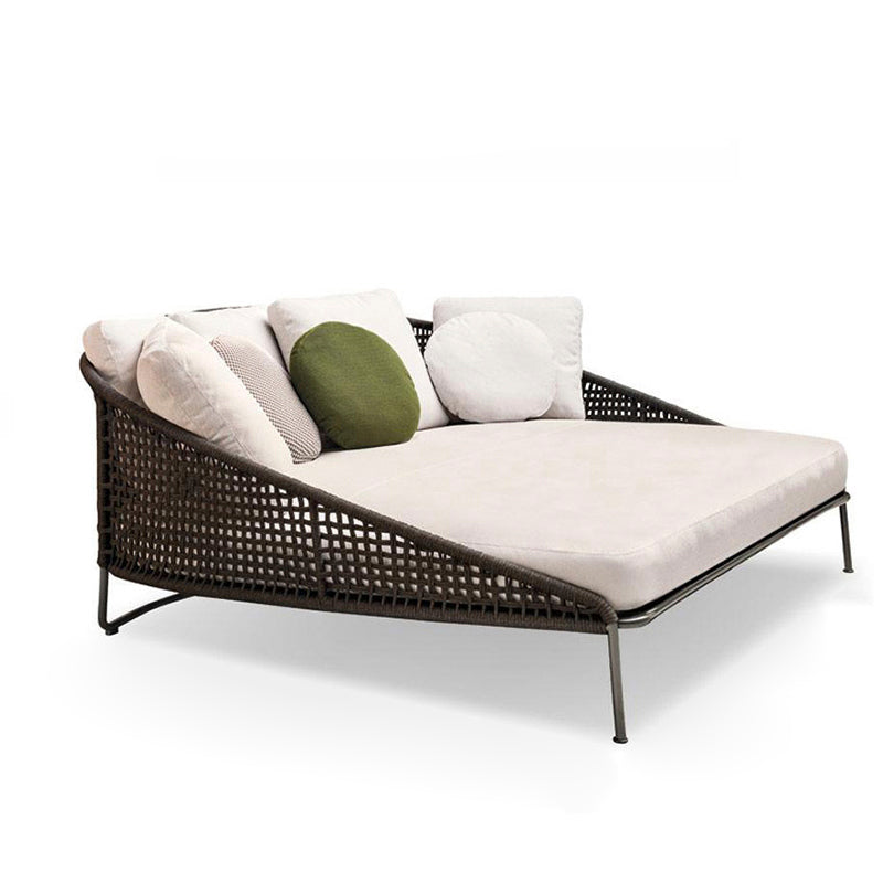 Rust Resistant Rattan Patio Sofa Modern Outdoor Patio Sofa with Cushion