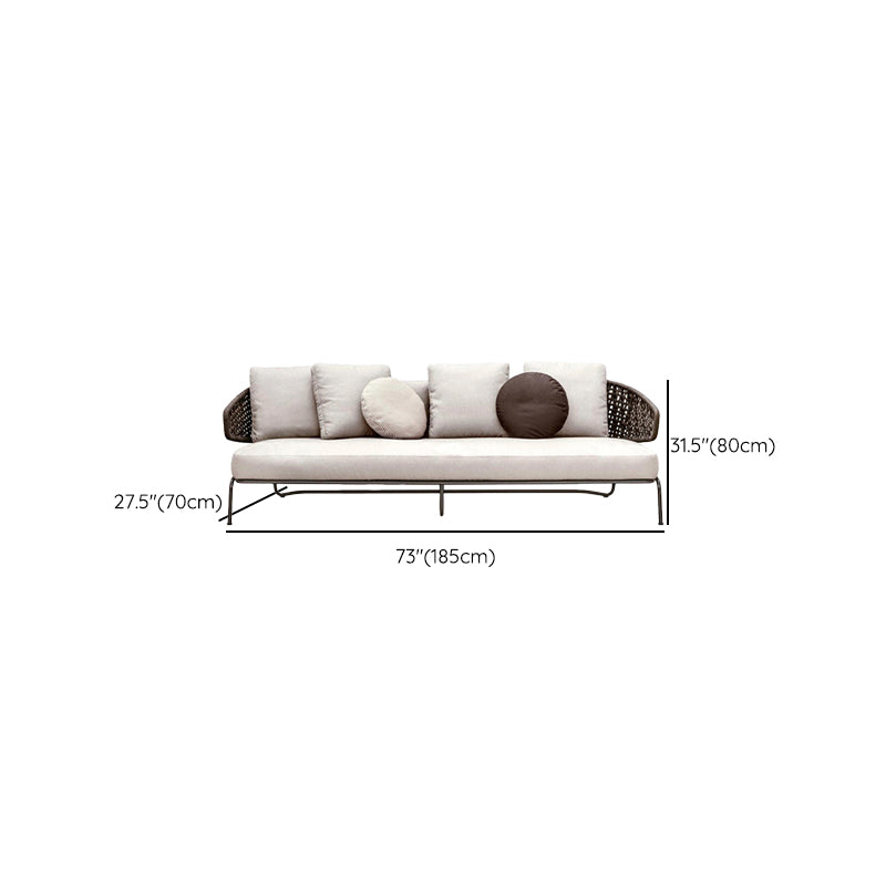 Rust Resistant Rattan Patio Sofa Modern Outdoor Patio Sofa with Cushion