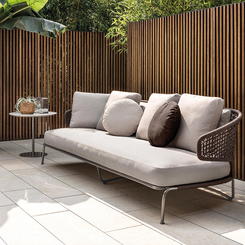 Water Resistant Patio Sofa Contemporary Metal Outdoor Patio Sofa