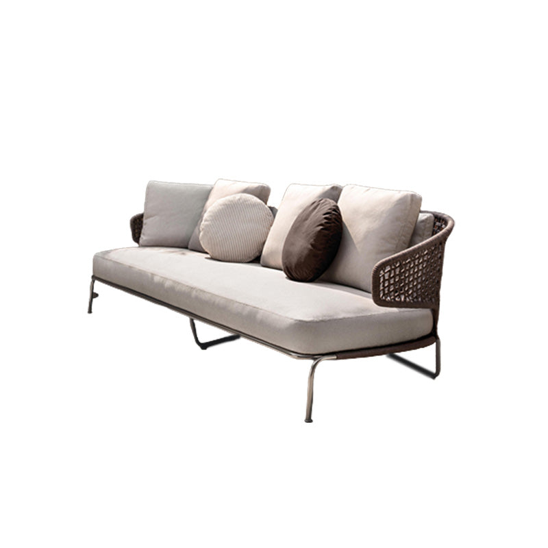 Water Resistant Patio Sofa Contemporary Metal Outdoor Patio Sofa