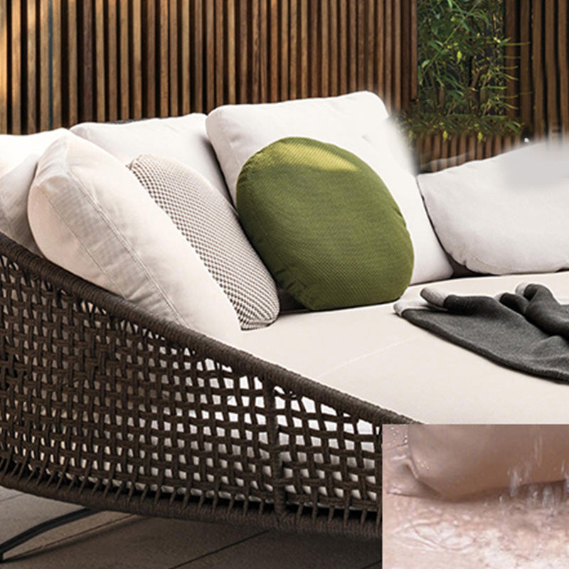 Water Resistant Patio Sofa Contemporary Metal Outdoor Patio Sofa