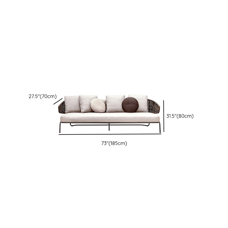 Water Resistant Patio Sofa Contemporary Metal Outdoor Patio Sofa