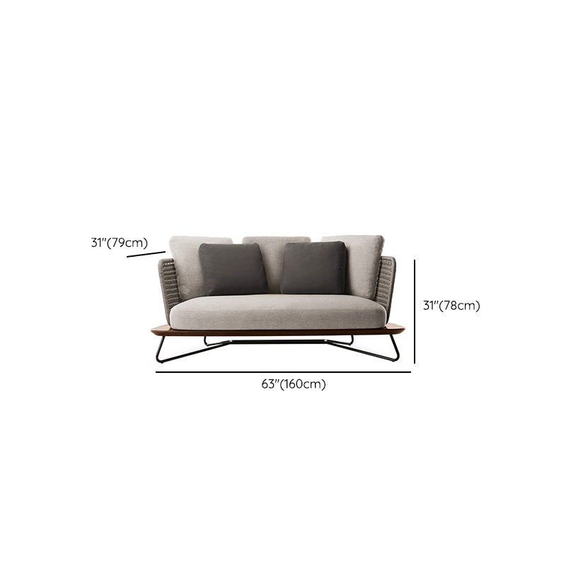 Contemporary Metal Patio Sofa Water Resistant Outdoor Patio Sofa