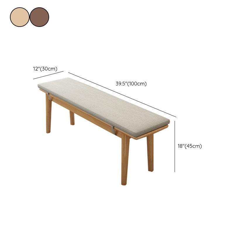 Solid Wood Seating Bench Modern Rectangle Bench , 11.7-inch Width