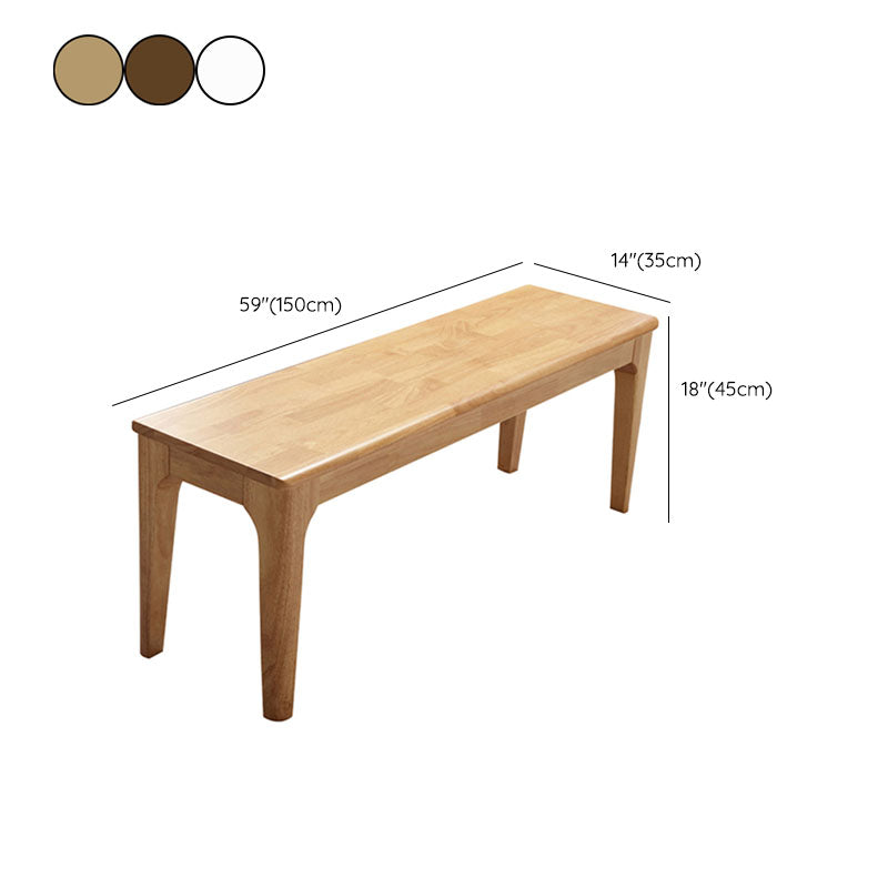 17.55-inch Height Solid Wood Bedroom Bench Solid Color Seating Bench