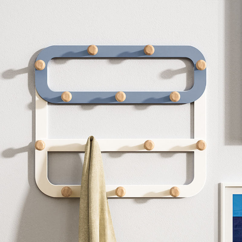 Metal and Wood Coat Hanger Contemporary Style Home Wall Hanging Coat Rack