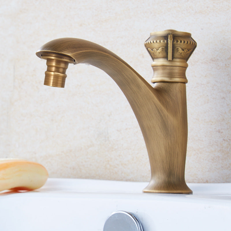 Brass Farmhouse Basin Lavatory Faucet Single Hole Faucet Knob Handle Bathroom Faucet