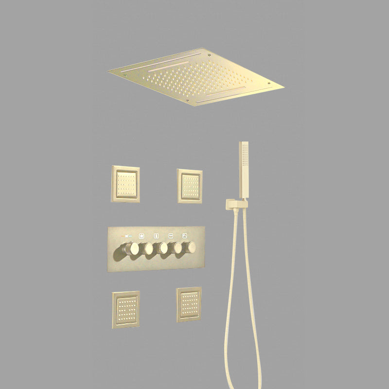 Modern Shower Trim Brass Temperature Control Ceiling Mounted Shower System