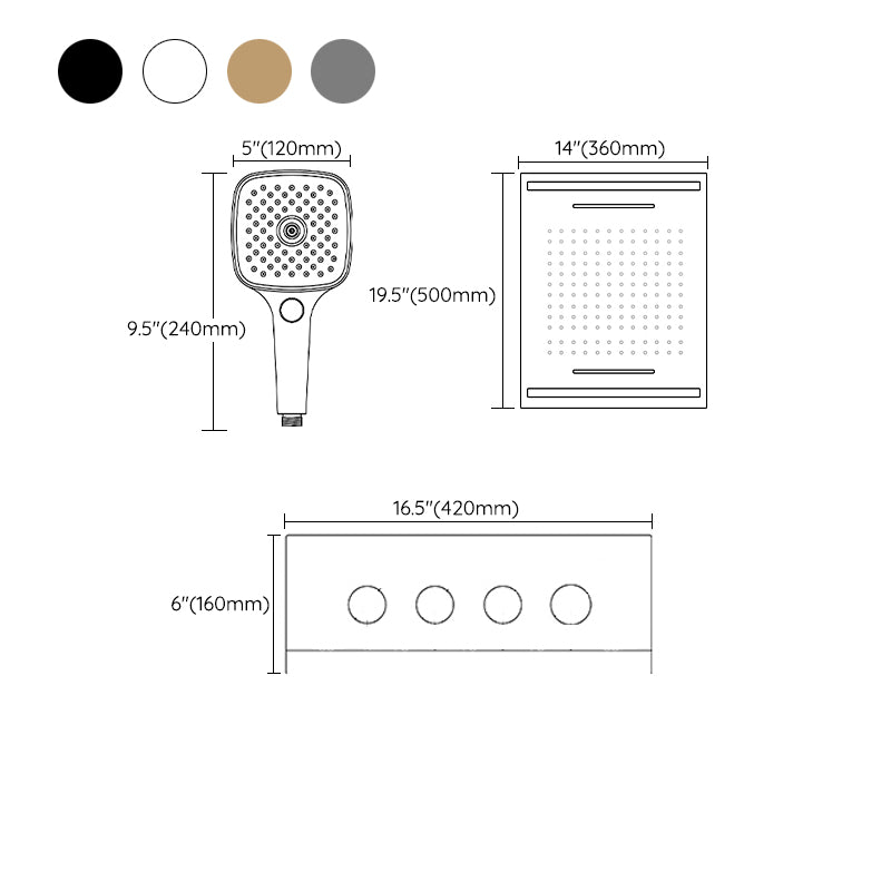 Modern Shower Trim Brass Temperature Control Ceiling Mounted Shower System