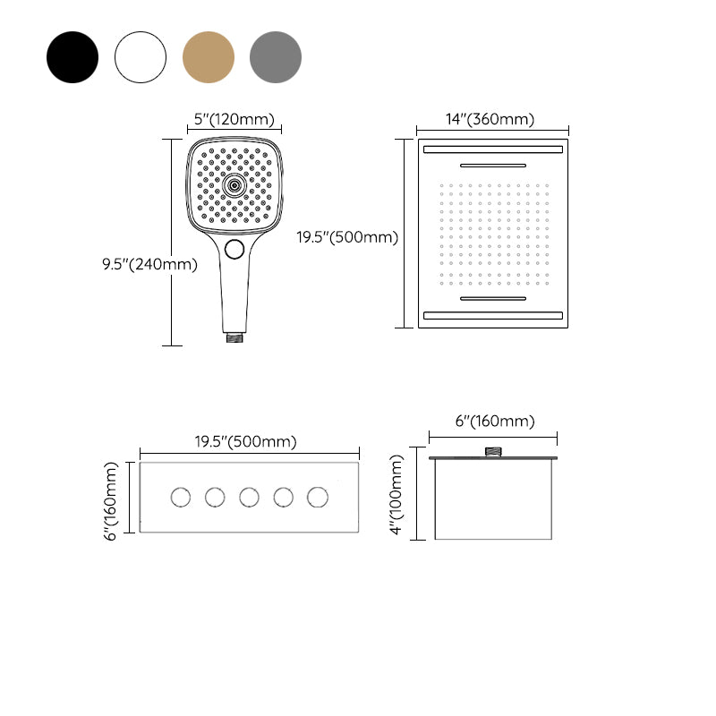 Modern Shower Trim Brass Temperature Control Ceiling Mounted Shower System