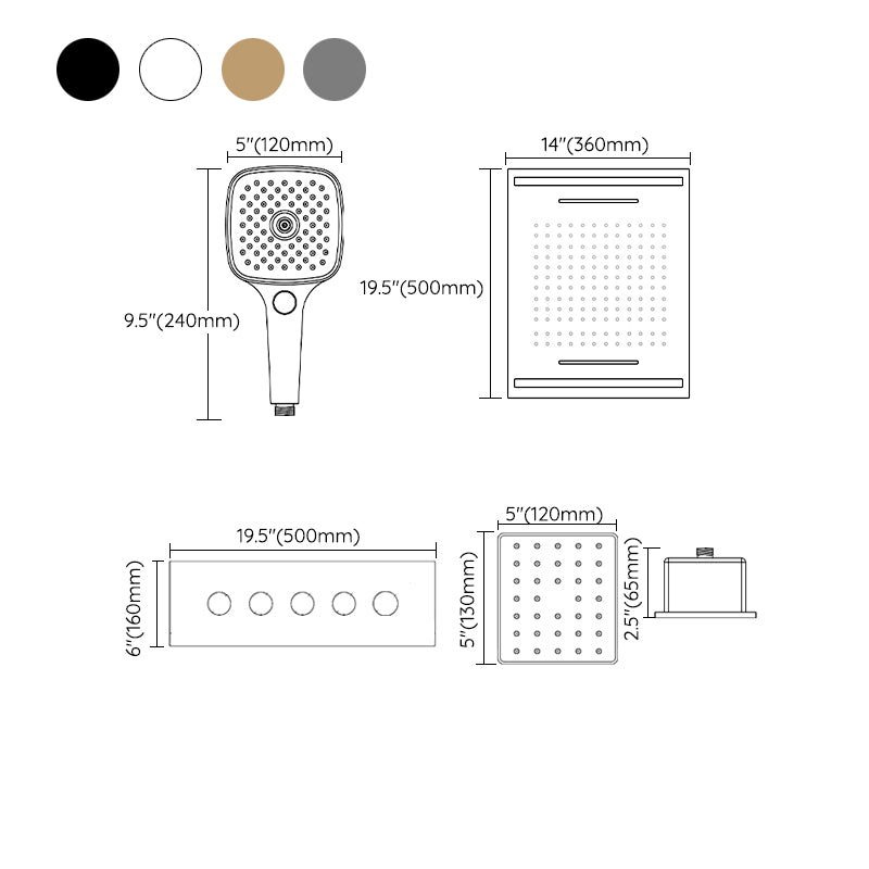 Modern Shower Trim Brass Temperature Control Ceiling Mounted Shower System