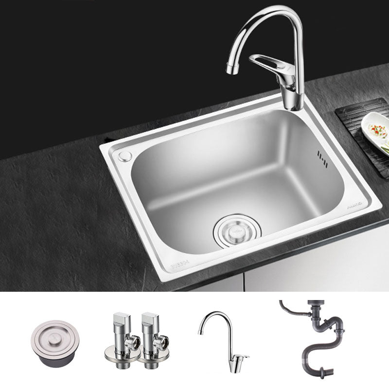 2 Holes Kitchen Sink Rectangle Stainless Steel Sink With Strainer