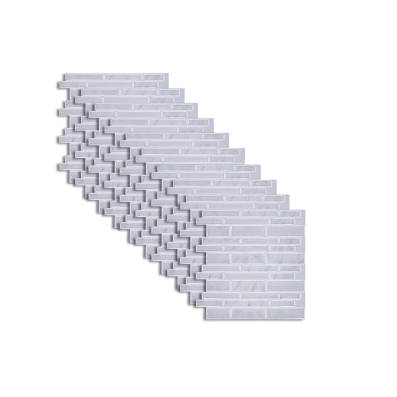 Peel and Stick Wall Tile Rectangle PVC Subway Waterproof Peel & Stick Tile 10-Pack