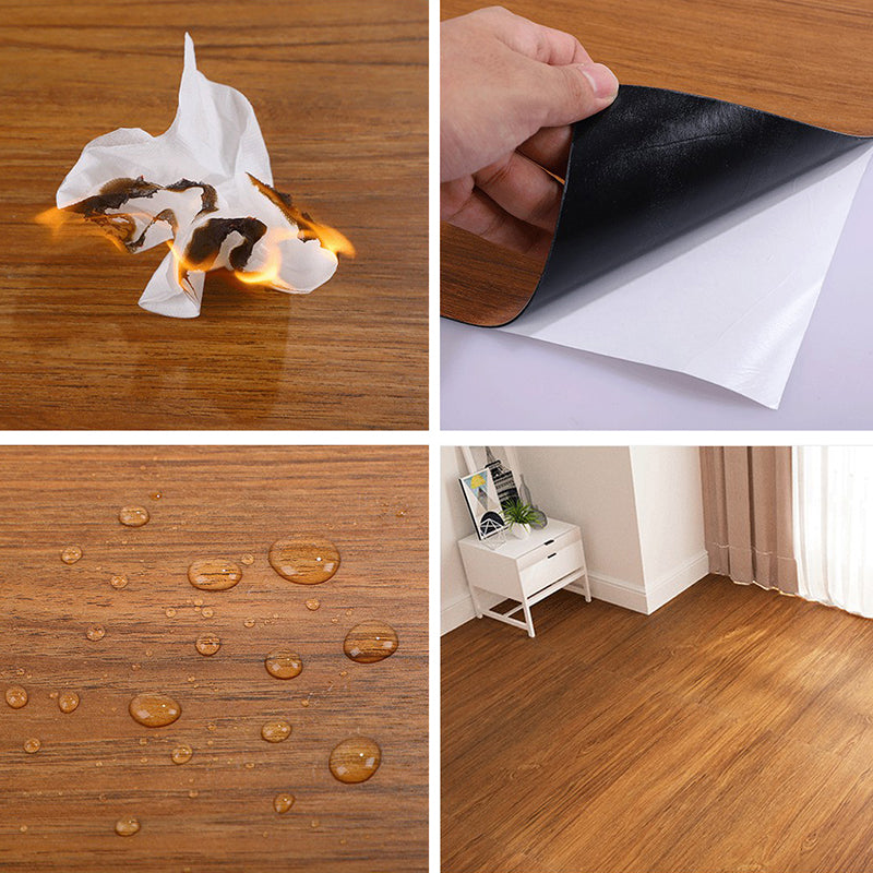 Modern Vinyl Floor Planks Peel and Stick Wood Look Embossed PVC Flooring