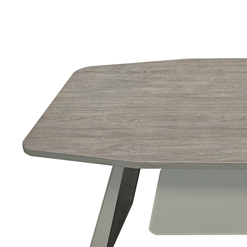 Combination Shaped Wood Office Desk Grey Writing Desk for Office