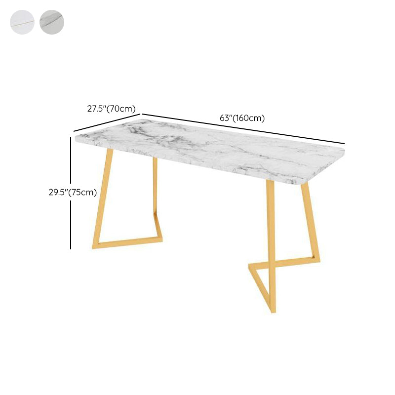 Rectangular Shaped Office Desk White/Grey Writing Desk for Office