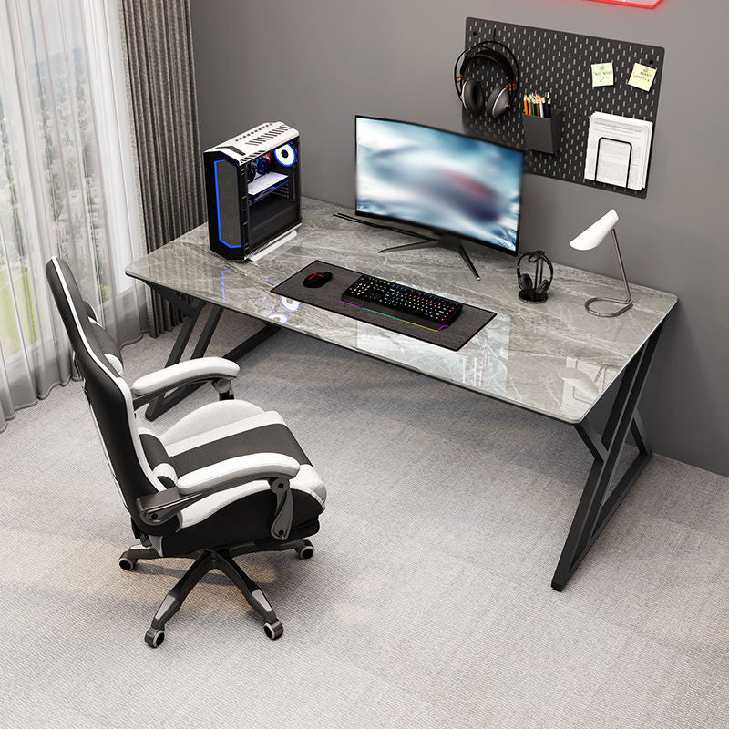 Modern Stone Gaming Desk Rectangular 29.53" Tall Computer Desk