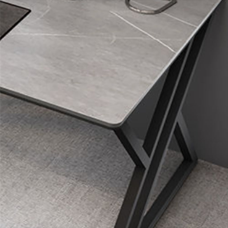 Modern Stone Gaming Desk Rectangular 29.53" Tall Computer Desk