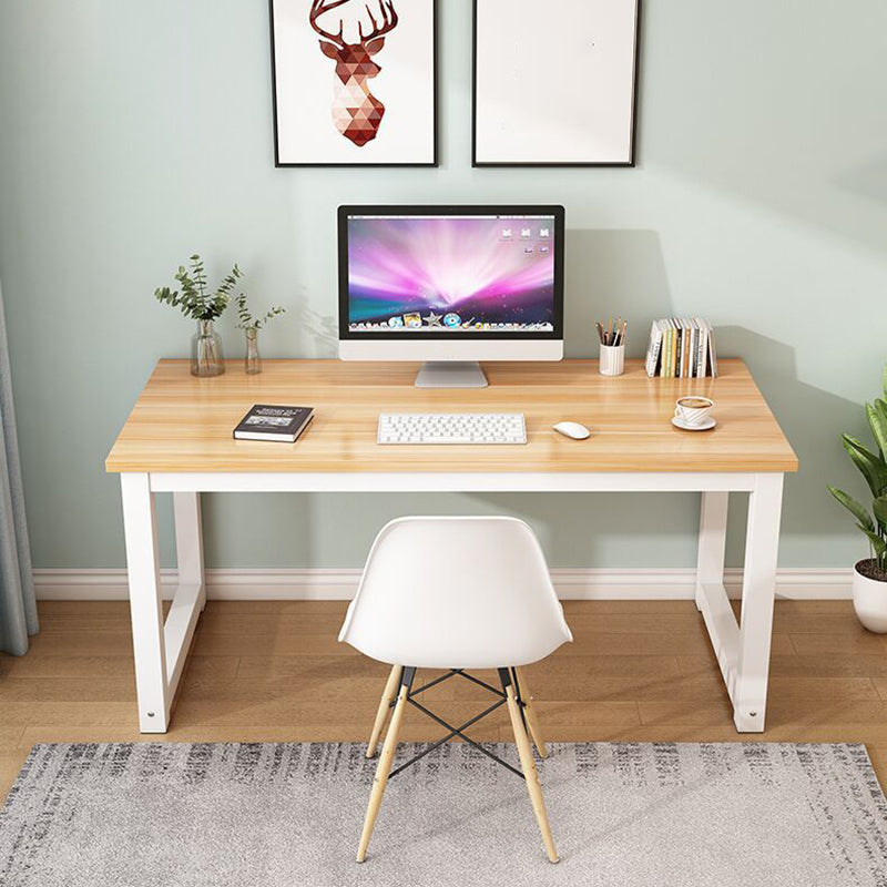 Rectangular Shaped Office Desk Natural / White Writing Desk for Office