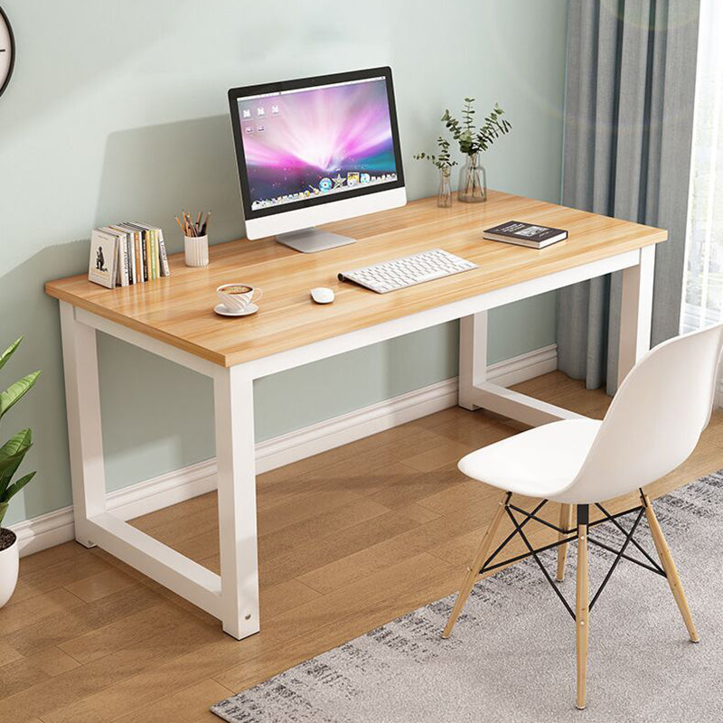 Rectangular Shaped Office Desk Natural / White Writing Desk for Office