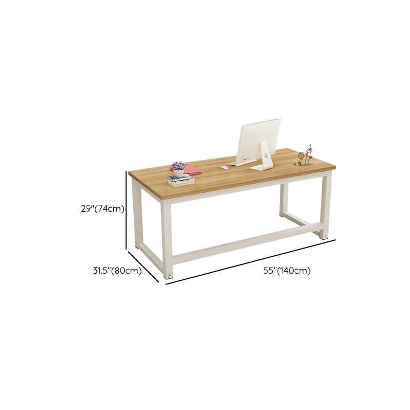 Rectangular Shaped Office Desk Natural / White Writing Desk for Office