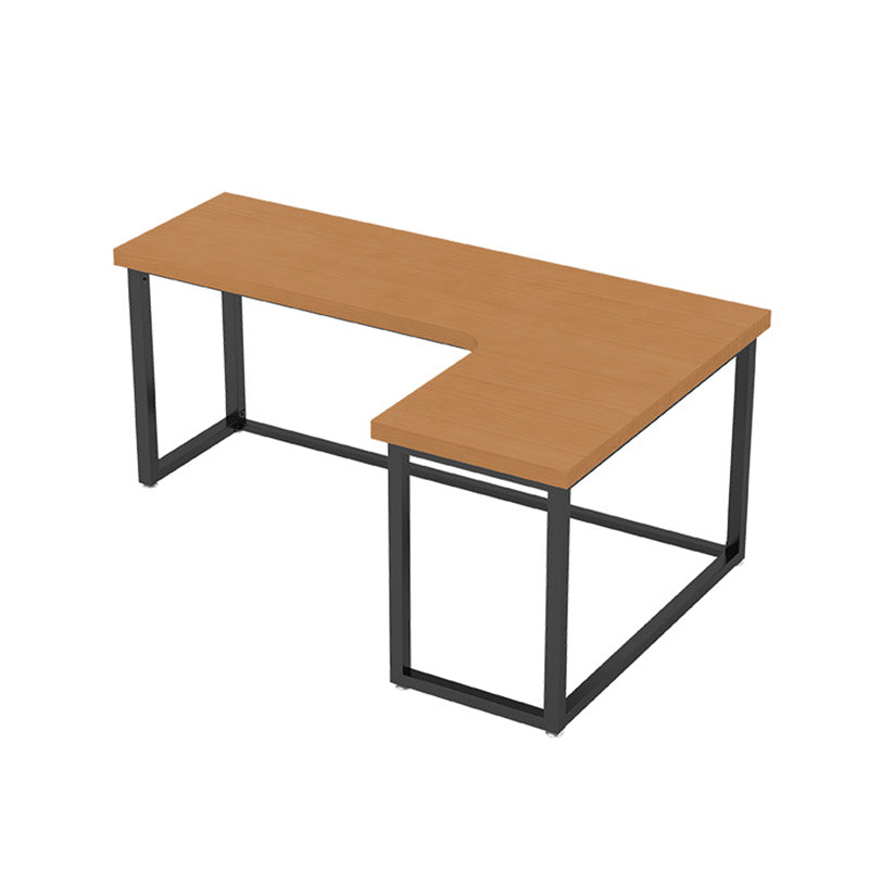 Contemporary Style Iron Office Desk L-Shape Writing Desk for Office