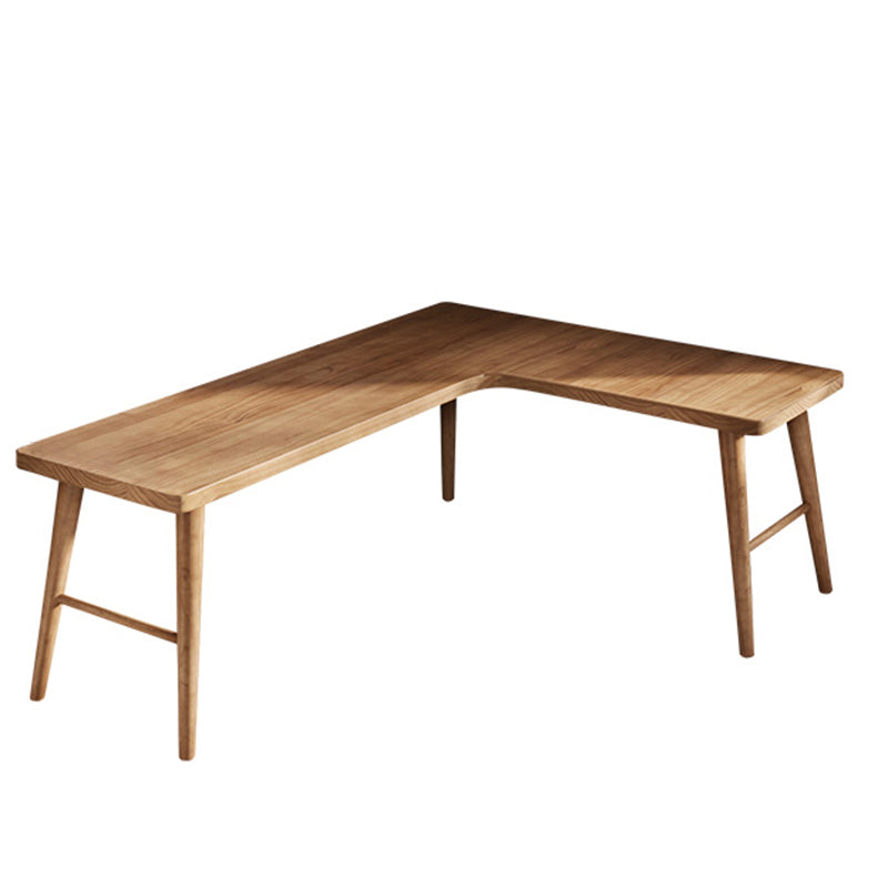 Industrial Office Desk Solid Wood L-Shape Writing Desk for Bedroom