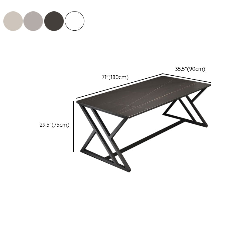 Contemporary Gaming Desk Stone Rectangular Computer Desk , 29.53" Tall