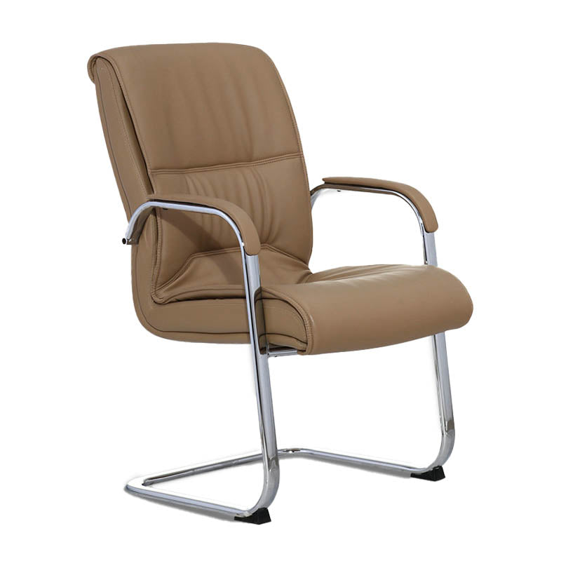 Contemporary Fixed Arms Office Chair Leather Desk Chair for Office