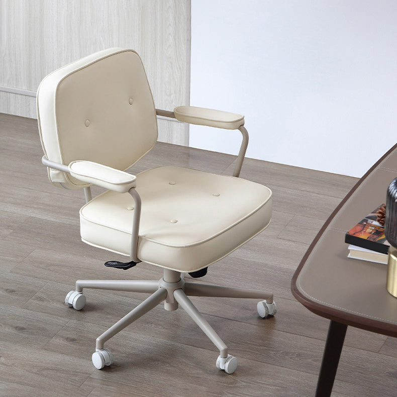 Contemporary Padded Arms Desk Chair Wheels Included Task Chair for Office