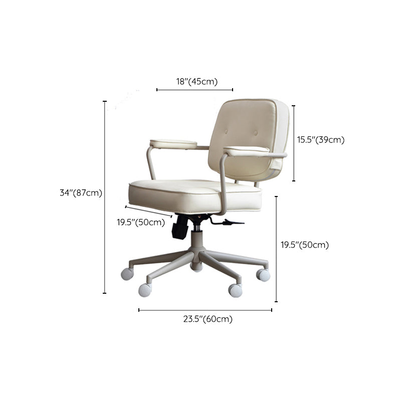 Contemporary Padded Arms Desk Chair Wheels Included Task Chair for Office