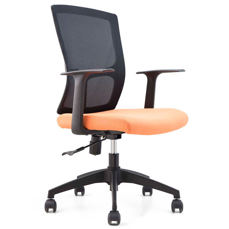 Modern Office Chair Fixed Arms Upholstered No Distressing Desk Chair with Wheels