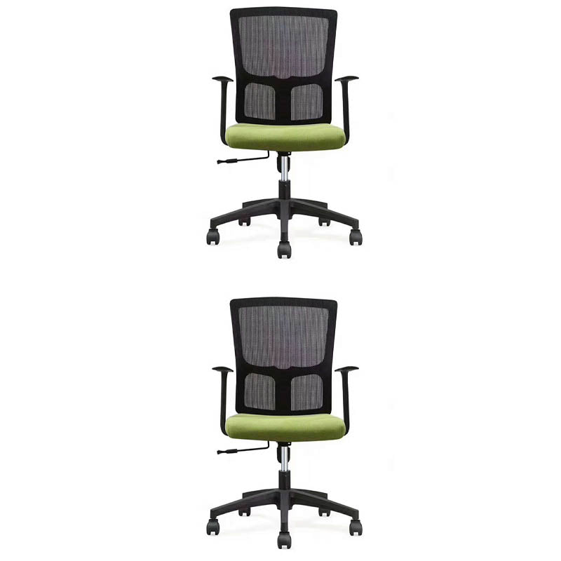 Modern Office Chair Fixed Arms Upholstered No Distressing Desk Chair with Wheels