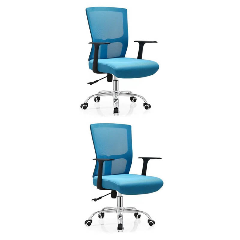 Modern Office Chair Fixed Arms Upholstered No Distressing Desk Chair with Wheels