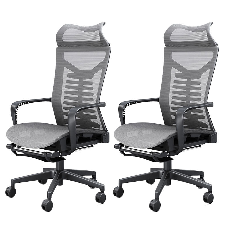 Fixed Arms Desk Chair Modern Adjustable Seat Height Ergonomic Chair with Wheels