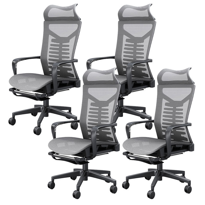 Fixed Arms Desk Chair Modern Adjustable Seat Height Ergonomic Chair with Wheels