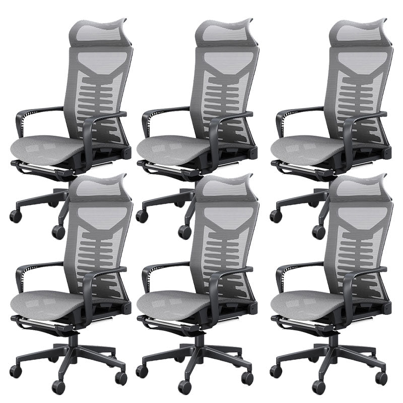 Fixed Arms Desk Chair Modern Adjustable Seat Height Ergonomic Chair with Wheels