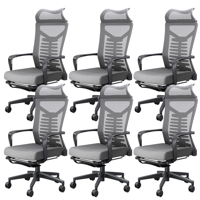 Fixed Arms Desk Chair Modern Adjustable Seat Height Ergonomic Chair with Wheels