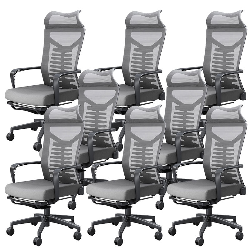 Fixed Arms Desk Chair Modern Adjustable Seat Height Ergonomic Chair with Wheels