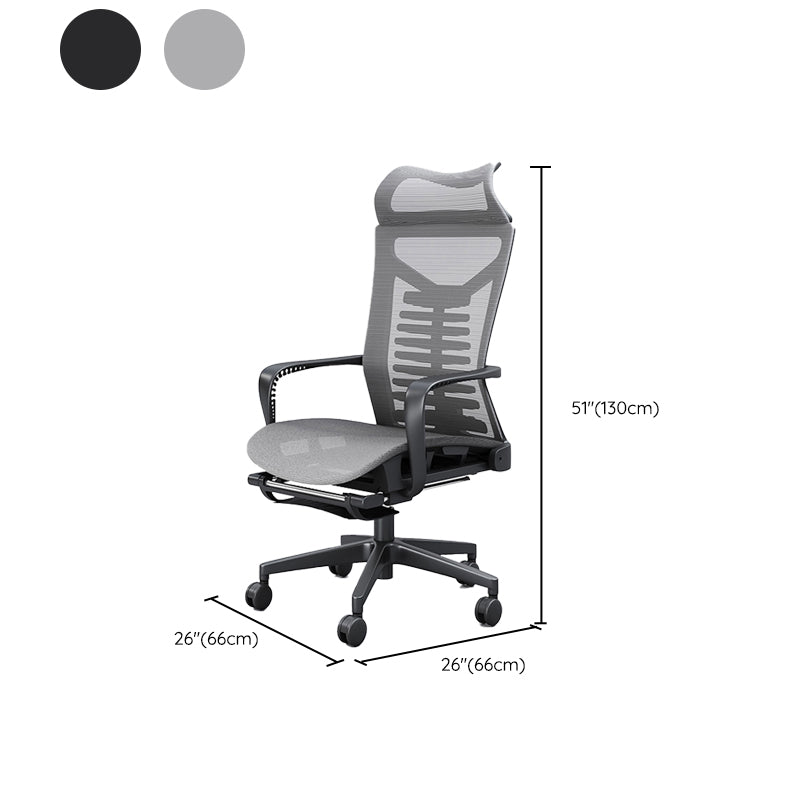 Fixed Arms Desk Chair Modern Adjustable Seat Height Ergonomic Chair with Wheels