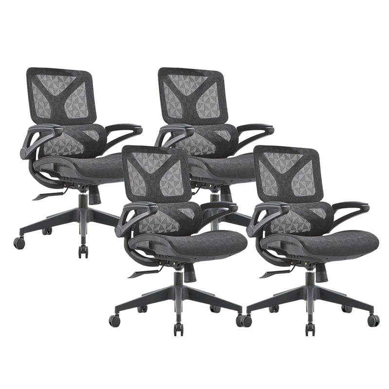 Removable Arms Desk Chair Modern Adjustable Seat Height Swivel Chair with Wheels