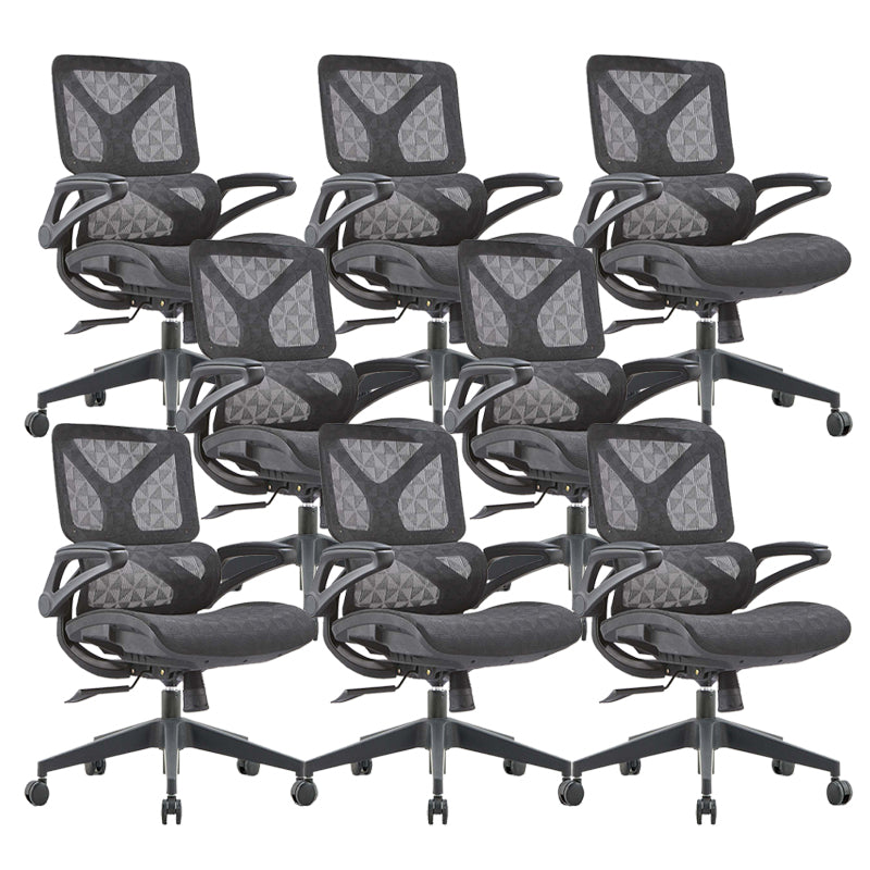 Removable Arms Desk Chair Modern Adjustable Seat Height Swivel Chair with Wheels